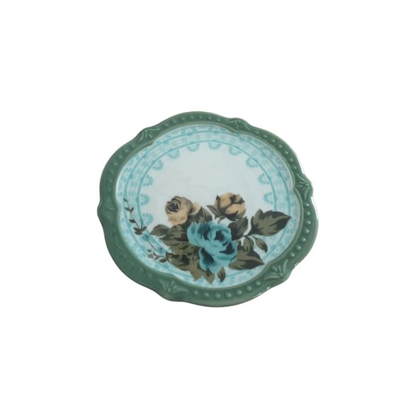 "Pioneer Woman" Stoneware Floral Coaster Green 4" In Diameter - Picture 3 of 3